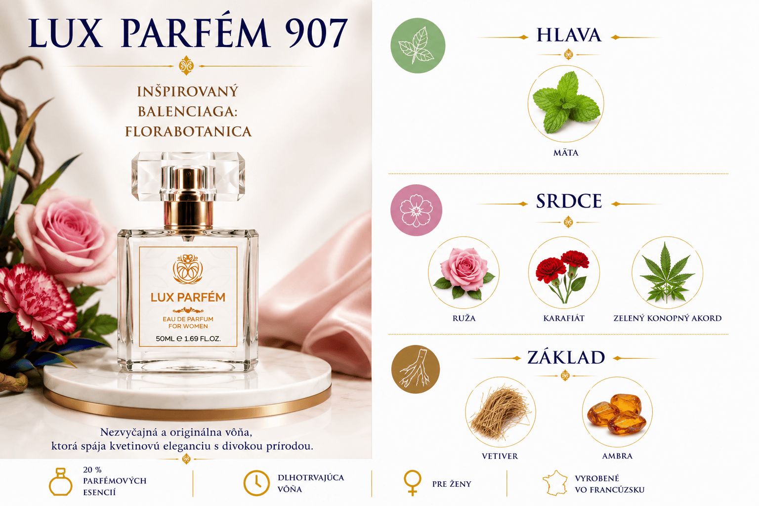Lux Parfém 907 – Inšpirovaný Balenciaga: Florabotanica